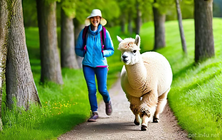 알파카 목장 체험 - **Prompt: A Serene First Encounter at an Alpaca Farm**
    "A heartwarming scene at a picturesque fa...
